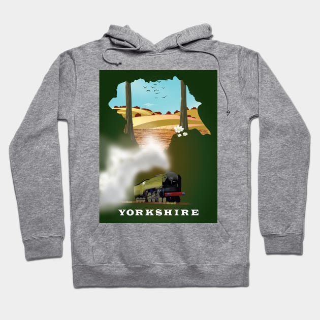 Yorkshire map travel poster Hoodie by nickemporium1